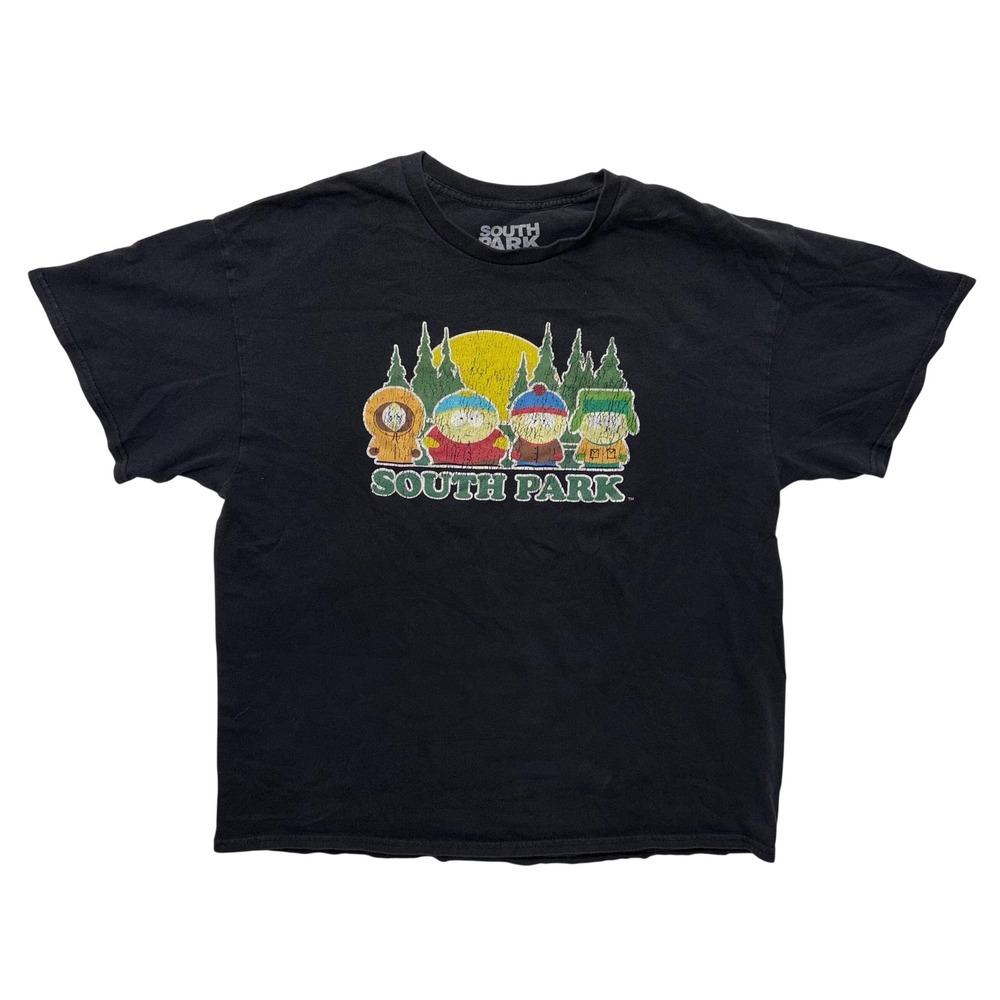 South Park Mens Graphic T-Shirt Black Short Sleeve Crew Neck Large 2023 Licensed